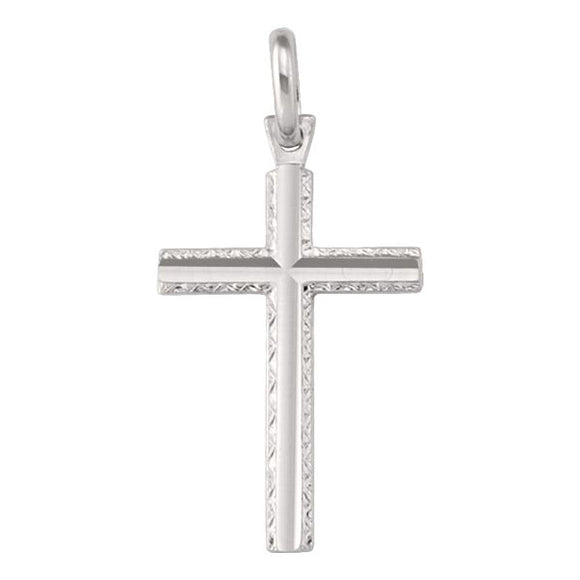 10K White Gold Cross