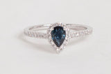 14K Genuine Blue Sapphire and Diamond Ring