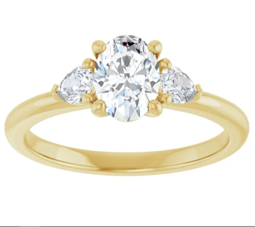 10K Yellow Gold Engagement Ring with .81ct Lab-Grown Oval Diamond