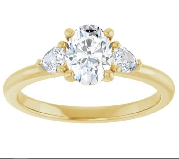 10K Yellow Gold Engagement Ring with .81ct Lab-Grown Oval Diamond