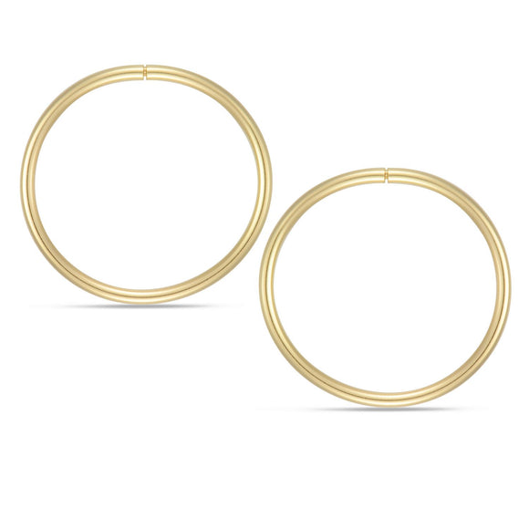 10K Yellow Gold Sleeper Hoop Earrings