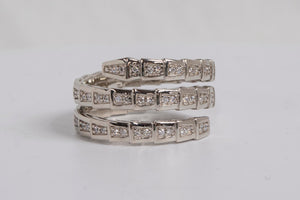 10K White Gold Diamond Wraparound "Snake" Ring