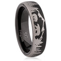 6mm Tungsten Ring with Black IP Plating & Nature Engraving