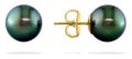 14K Yellow Gold Genuine Tahitian Pearl Stud Earrings