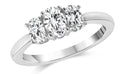Platinum Oval Lab Diamond Trinity Ring | 1.76ctw