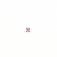 14K White Gold Pink Cubic Zirconia Stud Earrings