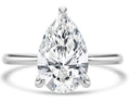 14K White Gold  Lab Diamond Pear Engagement Ring With Hidden Halo | 2.69ctw