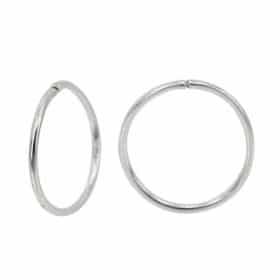 10K White Gold Sleeper Hoop Earrings