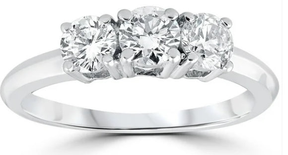 14K Lab Grown Diamond Trinity Engagement Ring