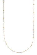 14K Yellow Gold and White Enamel Station Necklace by Miss Mimi