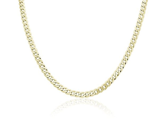 10K Yellow Gold Bevelled Curb link Chain | 20