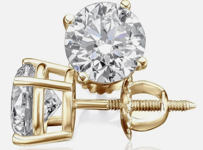 14K Yellow Gold Lab Diamond Studs | 1.55 ctw