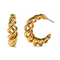 Gold Plated Recycled Brass Chunky Spiral Hoops