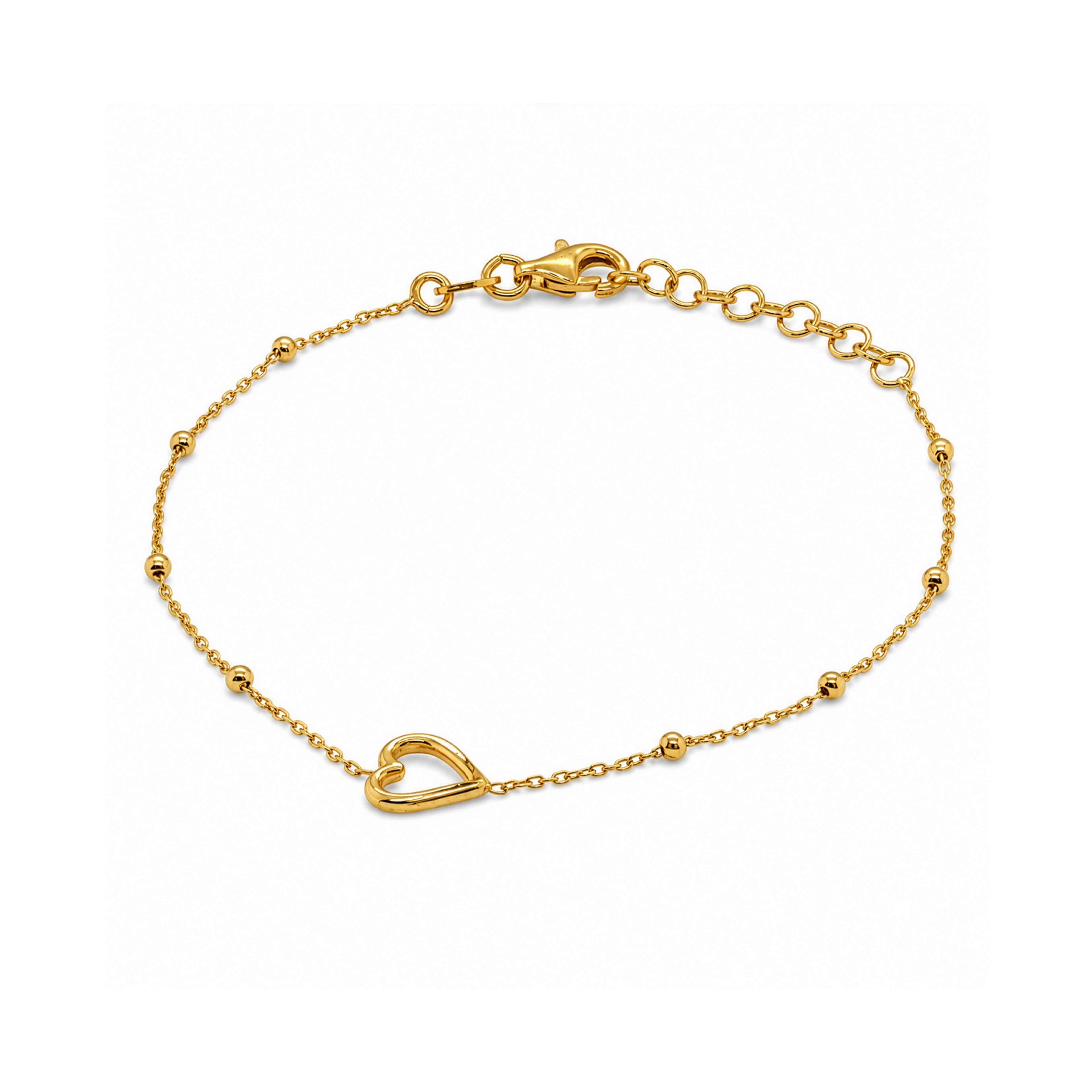 Gold Plated Sterling Silver Cutout Heart Bracelet