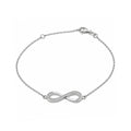 Sterling Silver Rhodium Plated Lab Diamond Infinity Bracelet | 0.15ctw