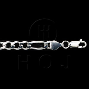 Sterling Silver Rhodium Plated Figaro Chain | 22"