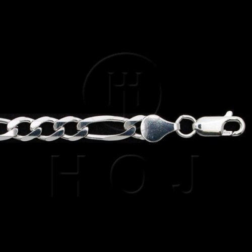 Sterling Silver Rhodium Plated Figaro Chain | 22