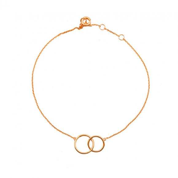 10K Rose Gold Double Circle Bracelet | 8