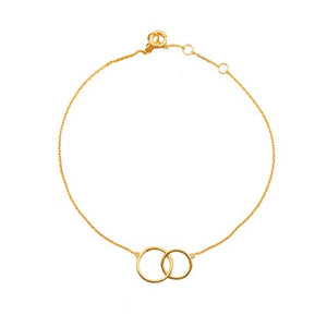 10K Yellow Gold Double Circle Bracelet | 8"