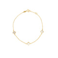 10K Yellow Gold Mother of Pearl Clover Bracelet