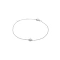 14K White Gold Bezel Diamond Bracelet