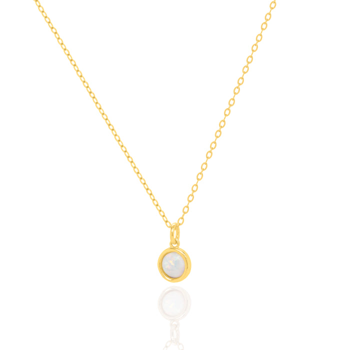 10K Yellow Gold Opal Necklace