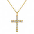 10K Yellow Gold Cubic Zirconia Cross Necklace