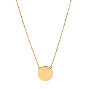 10K Yellow Gold Disc Necklace | 18"