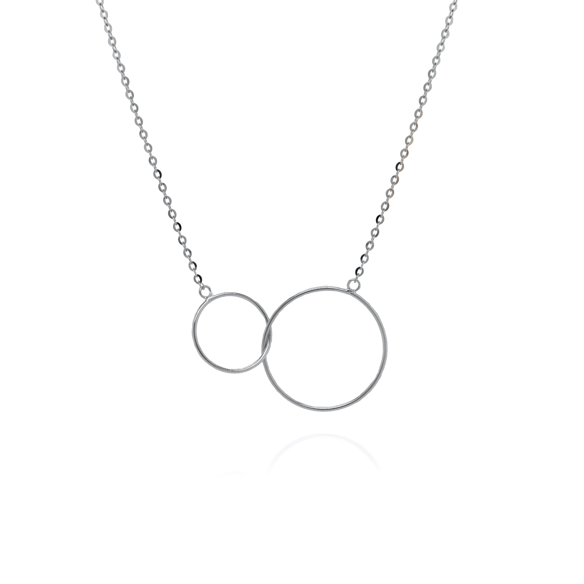 10K White Gold Interlocked Circle Necklace