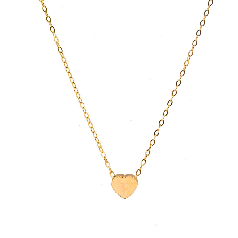10K Yellow Gold Plain Sweetheart Necklace