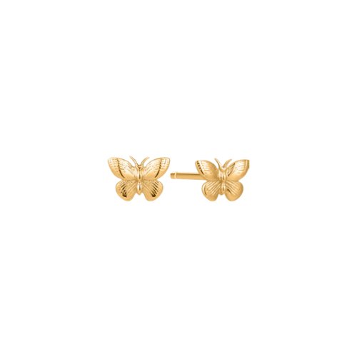 10K Yellow Gold Butterfly Stud Earrings