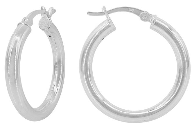 Sterling Silver Plain Round Hoops | 39mm