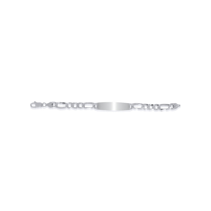 Sterling Silver Engravable Figaro ID Bracelet