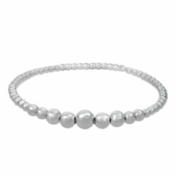 Sterling Silver Graduated Stretch Ball Bracelet