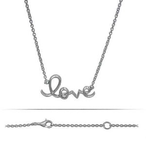 Sterling Silver "Love" Necklace | 16"