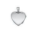Sterling Silver Rhodium Plated 26mm Plain Heart Locket