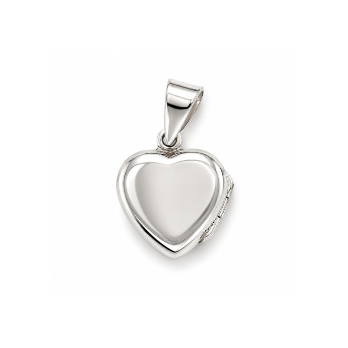 Sterling Silver Rhodium Plated Plain Heart Locket