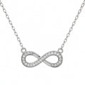 Sterling Silver Rhodium Plated Lab Diamond Infinity Necklace | 0.15ctw