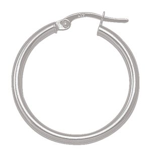 10K White Gold Hoop Earrings- 24mm