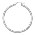 10K White Gold Large Hoops | 43mm