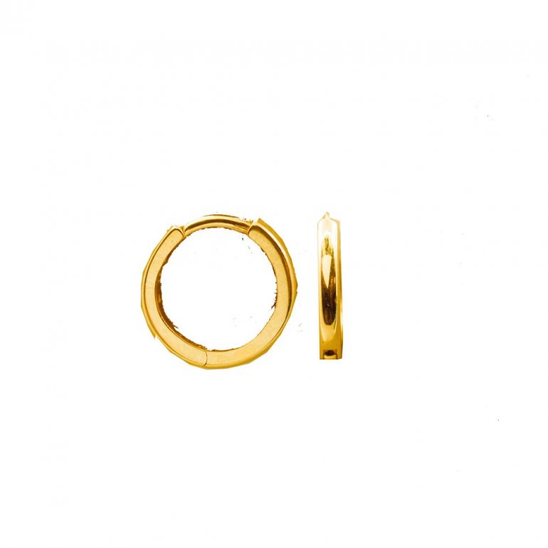 10K Yellow Gold 10mm Classic Huggie Earrings