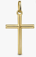14K Yellow Gold Classic Plain Cross Pendant