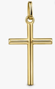 14K Yellow Gold Classic Plain Cross Pendant