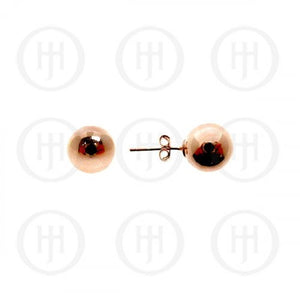 Rose Gold Plated Ball Stud Earrings- 8mm