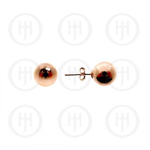 Rose Gold Plated Ball Stud Earrings- 10mm