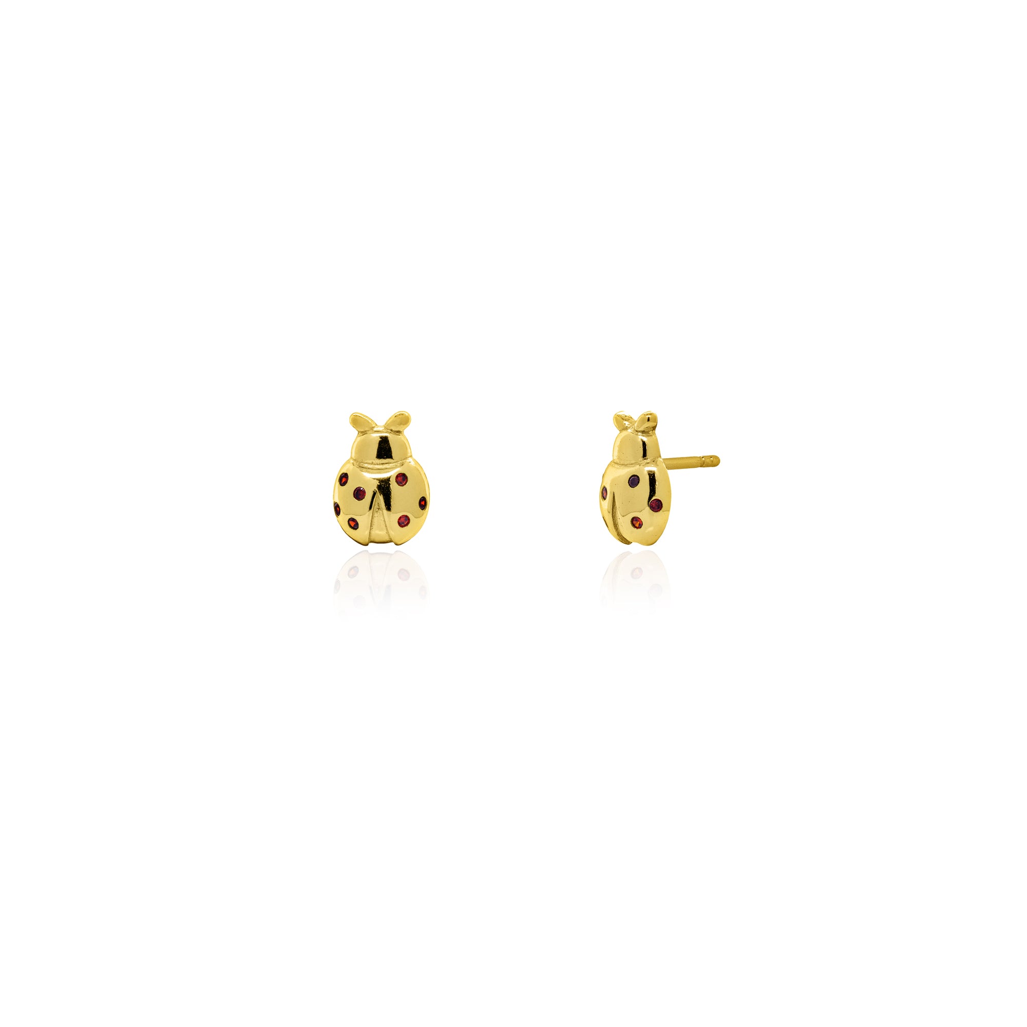 Gold Plated Cubic Zirconia Ladybug Studs