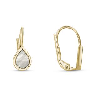 10K Yellow Gold Mother of Pearl Drop Earings