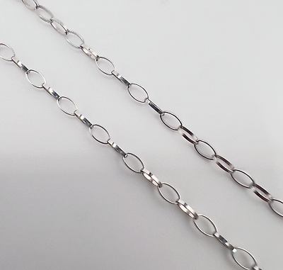 14K White Gold Cable Chain | 18