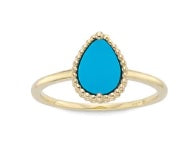 14K Yellow Gold Pear Shaped Turquoise Ring by Miss Mimi