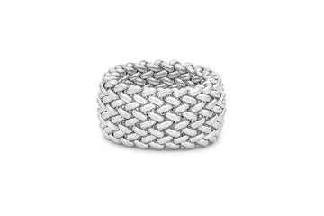 Sterling Silver Flexible Mesh Ring by Miss Mimi